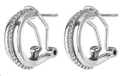 ORECCHINI DEFINITIVI 403 MEDICAL JEWELS TRIPLO CERCHIO ARGENTO CON PAVE'