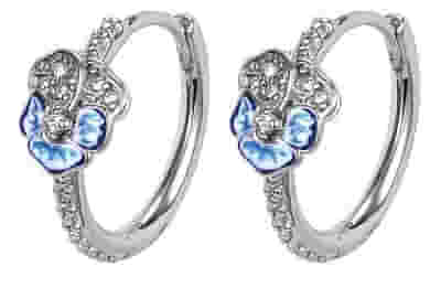 ORECCHINI DEFINITIVI 405 MEDICAL JEWELS CERCHIO ARGENTO CON FIORE