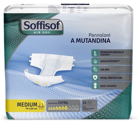 S.I.L.C.  Pannolino Mutandina Air Dry Soffisof Extra M 15 Pezzi