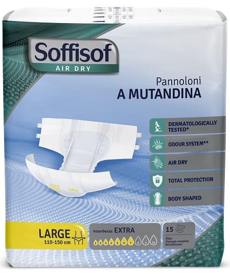 S.I.L.C.  Pannolino Mutandina Air Dry Soffisof Extra L 15 Pezzi