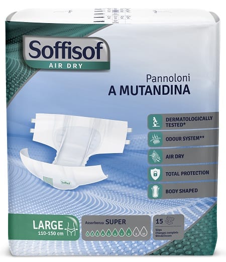 Pannolino Mutandina Air Dry Soffisof Super L 15 Pezzi
