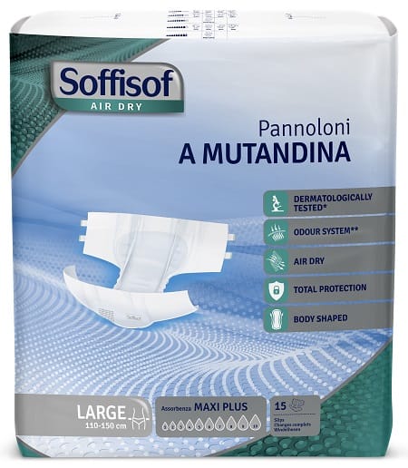 S.I.L.C.  Pannolino Mutandina Air Dry Soffisof Maxi Plus L 15 Pezzi
