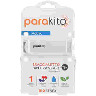 PARAKITO BRACCIALE BIANCO ADULTO ANTI ZANZARE