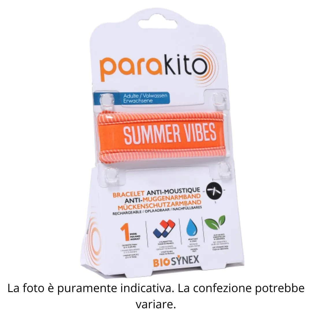 PARAKITO BRACCIALE GOOD VIBES ARANCIONE ADULTO ANTI ZANZARE