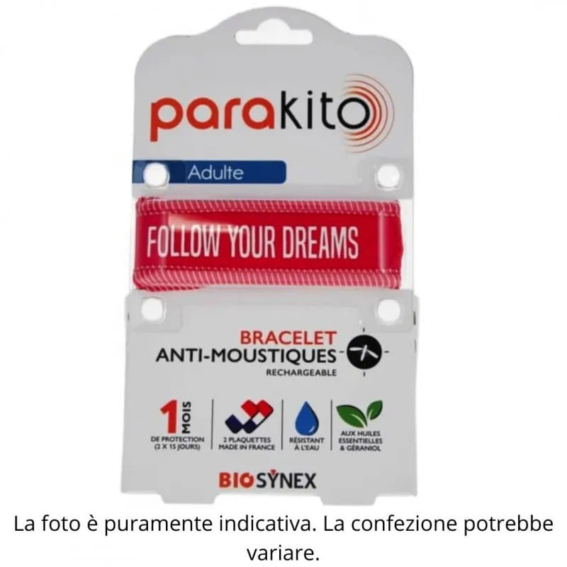 PARAKITO BRACCIALE GOOD VIBES FUCSIA ADULTO ANTI ZANZARE