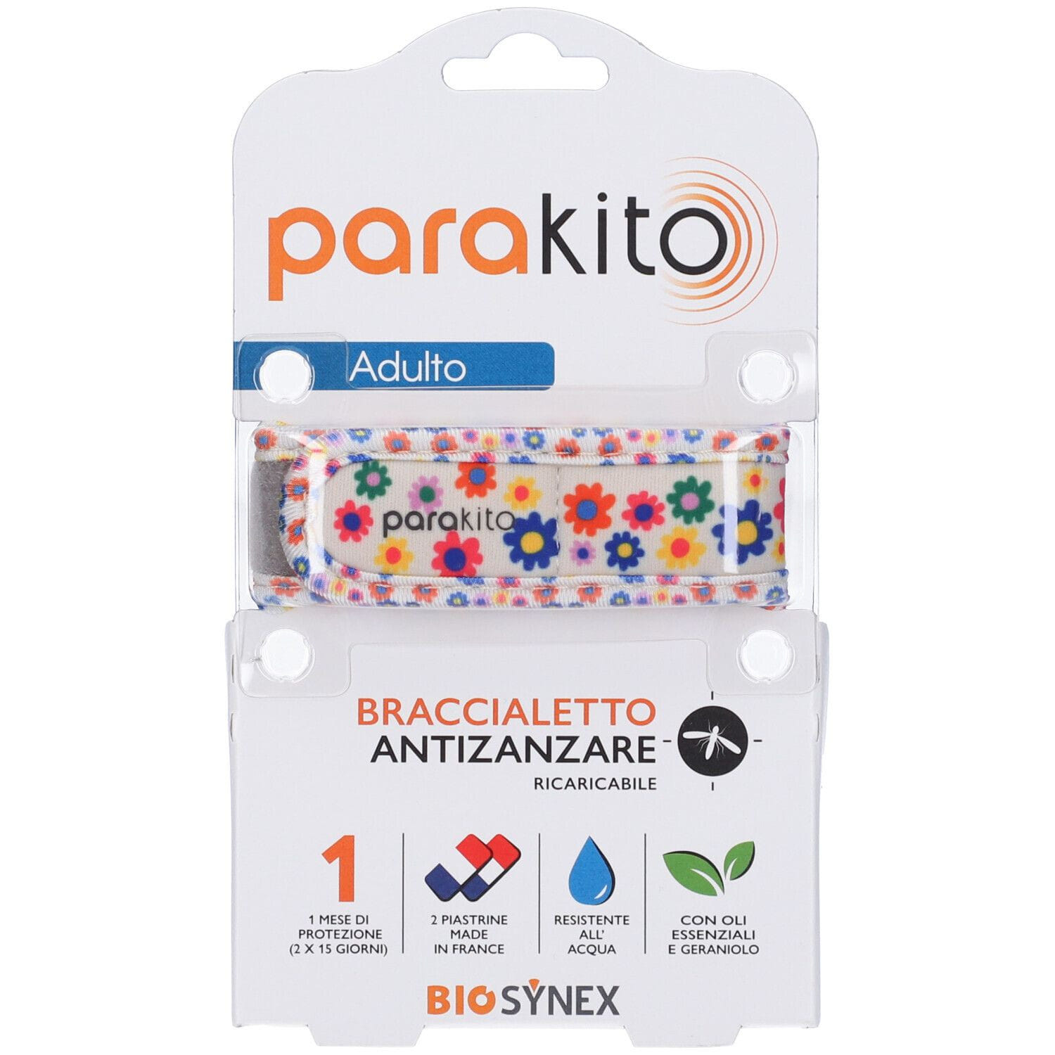 PARAKITO BRACCIALE FUN FIORI ADULTO ANTI ZANZARE