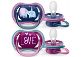 SUCCHIETTO AVENT ULTRA AIR 18M+ ELEFANTI/AMORE