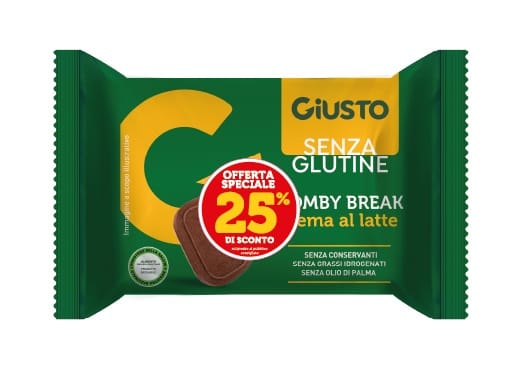 GIUSTO SENZA GLUTINE COMBY BREAK CREMA LATTE 26 G PROMO TAGLIO PREZZO -25%