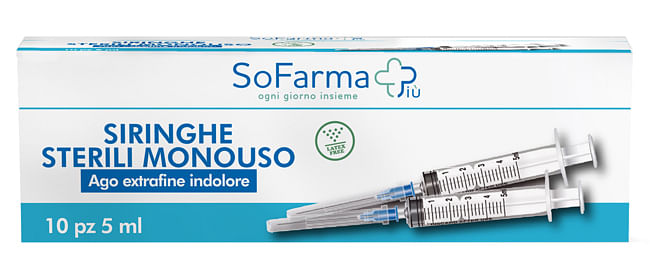 Siringa Sterile 5 Mm Gauge 23 Sofarmapiu' 10 Pezzi