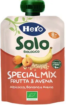 HERO SOLO FRUTTA + CEREALI ALBICOCCA BANANA AVENA 100 G HERO SOLO FRUTTA + CEREALI ALBICOCCA BANANA AVENA 100 G