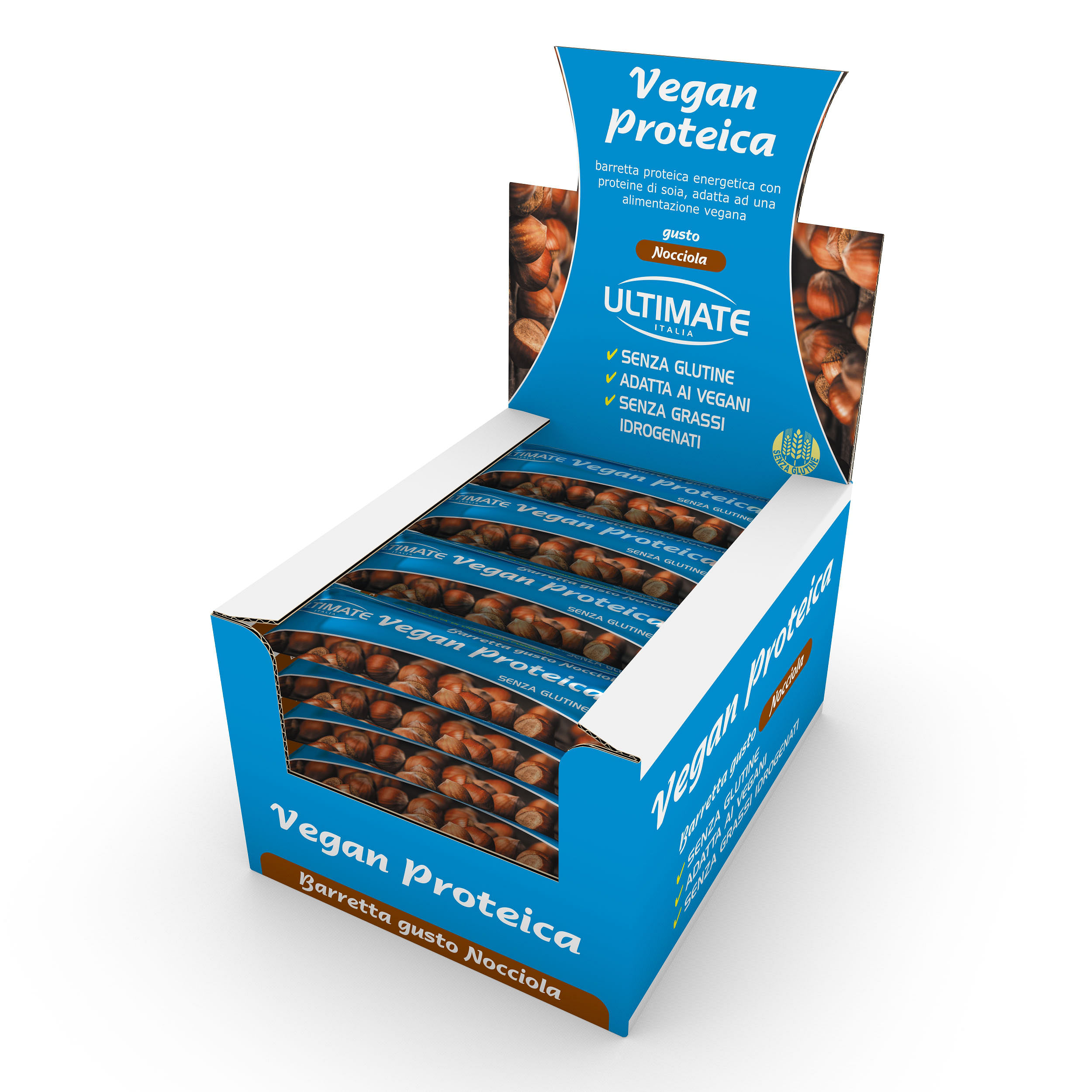 Ultimate Barretta Proteica Vegana Nocciola 24 Pezzi