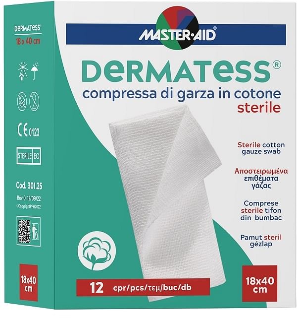 Garza Idrofila Dermatess Cotone 18 X40 12 Pezzi