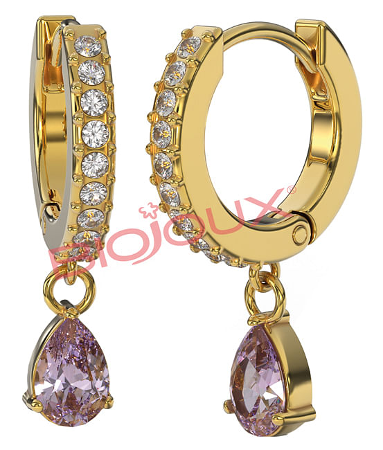 Bjt317 Orecchini Ines Viola Gold Plated