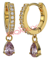 BJT317 ORECCHINI INES VIOLA GOLD PLATED