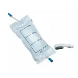 SACCA RACCOLTA URINA DA GAMBA DA 750 ML CON 2 LACCI CON VALVOLA ANTIREFLUSSO E RUBINETTO DI SCARICO PUSH PULL TUBO 10 CM 10 PEZZI