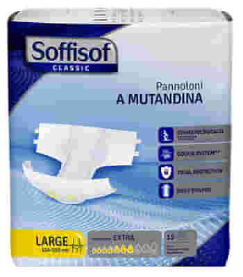 PANNOLINO MUTANDINA SOFFISOF CLASSIC EXTRA L 15 PEZZI