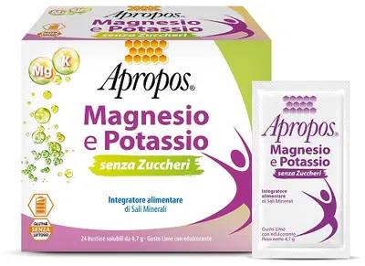 APROPOS MAGNESIO E POTASSIO SENZA ZUCCHERI 24 BUSTINE GUSTO LIME APROPOS MAGNESIO E POTASSIO SENZA ZUCCHERI 24 BUSTINE GUSTO LIME