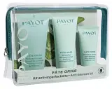 PAYOT TROUSSE PATE GRISE ANTI IMPERFEZIONI 1 GELEE NETTOYANTE 50 ML + 1 GEL MATIFIANT ANTI IMPERFECTION 30 ML + 1 MASQUE AU CHARBON 15 ML