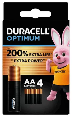 DURACELL OPTIMUM AA B4 4 PEZZI DURACELL OPTIMUM AA B4 4 PEZZI