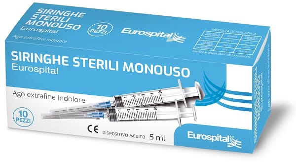 SIRINGA STERILE MONOUSO EUROSPITAL 5 ML 10 PEZZI