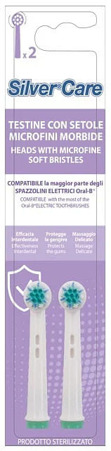 Silvercare Sensitive 2 Testine Ricambio Compatibili Oral B