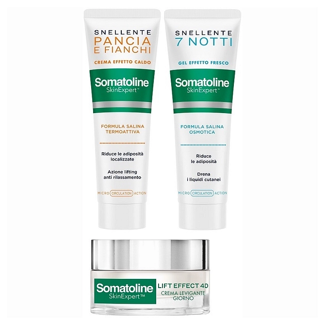 Somatoline Skin Expert Cofanetto Mini Best Seller Face & Body 2 Crema Snellente Corpo 50 Ml + 1 Cosmetico Viso 10 Ml + 1 Cosmetico Viso 15 Ml