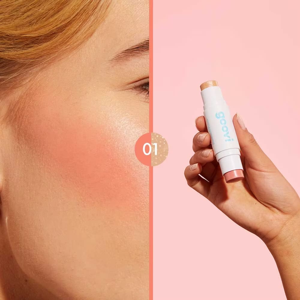 GOOVI STICK DUO BLUSH & HIGHLIGHTER 01 PASTEL BONNE MINE