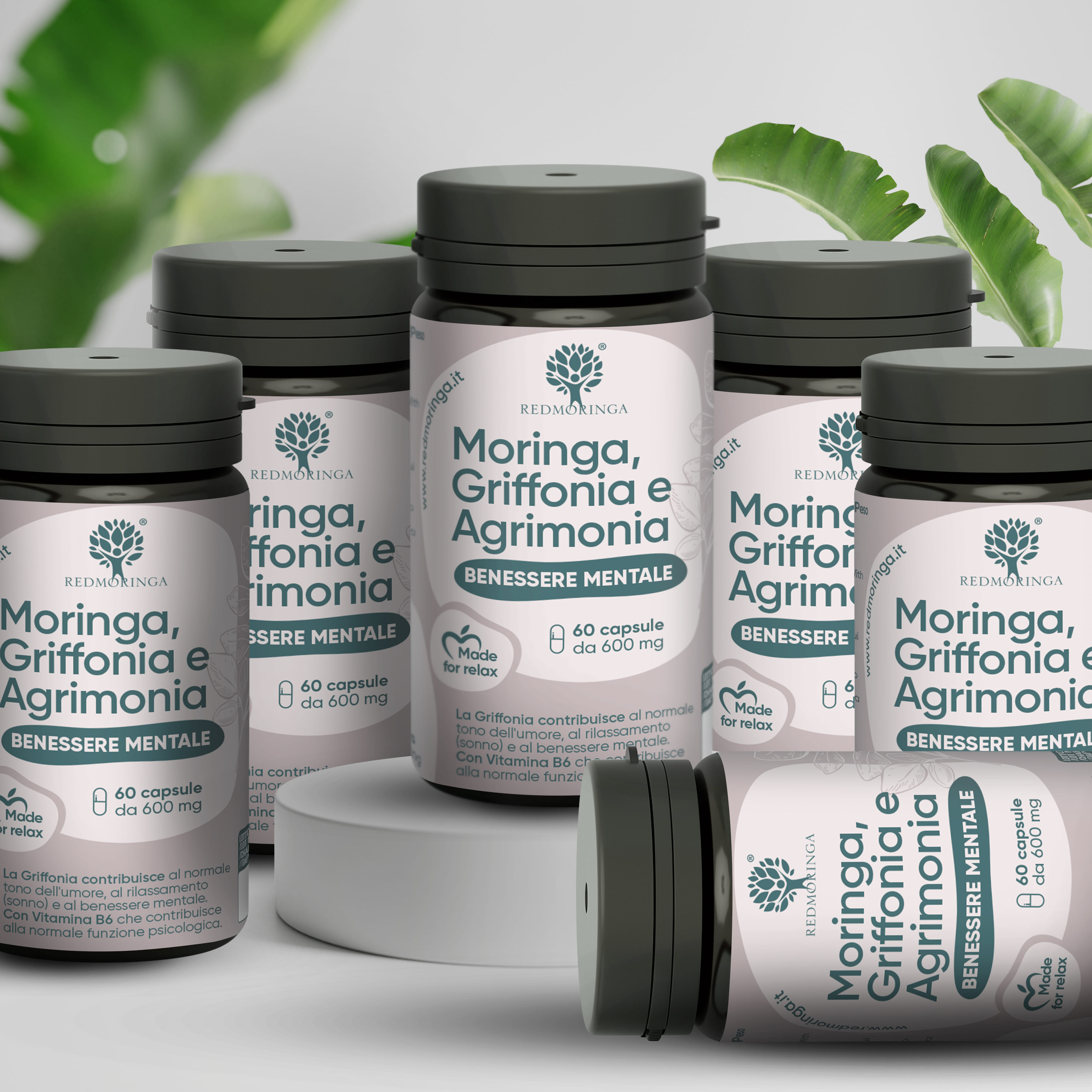 Integratore Benessere Mentale Moringa e Griffonia - 60 Capsule