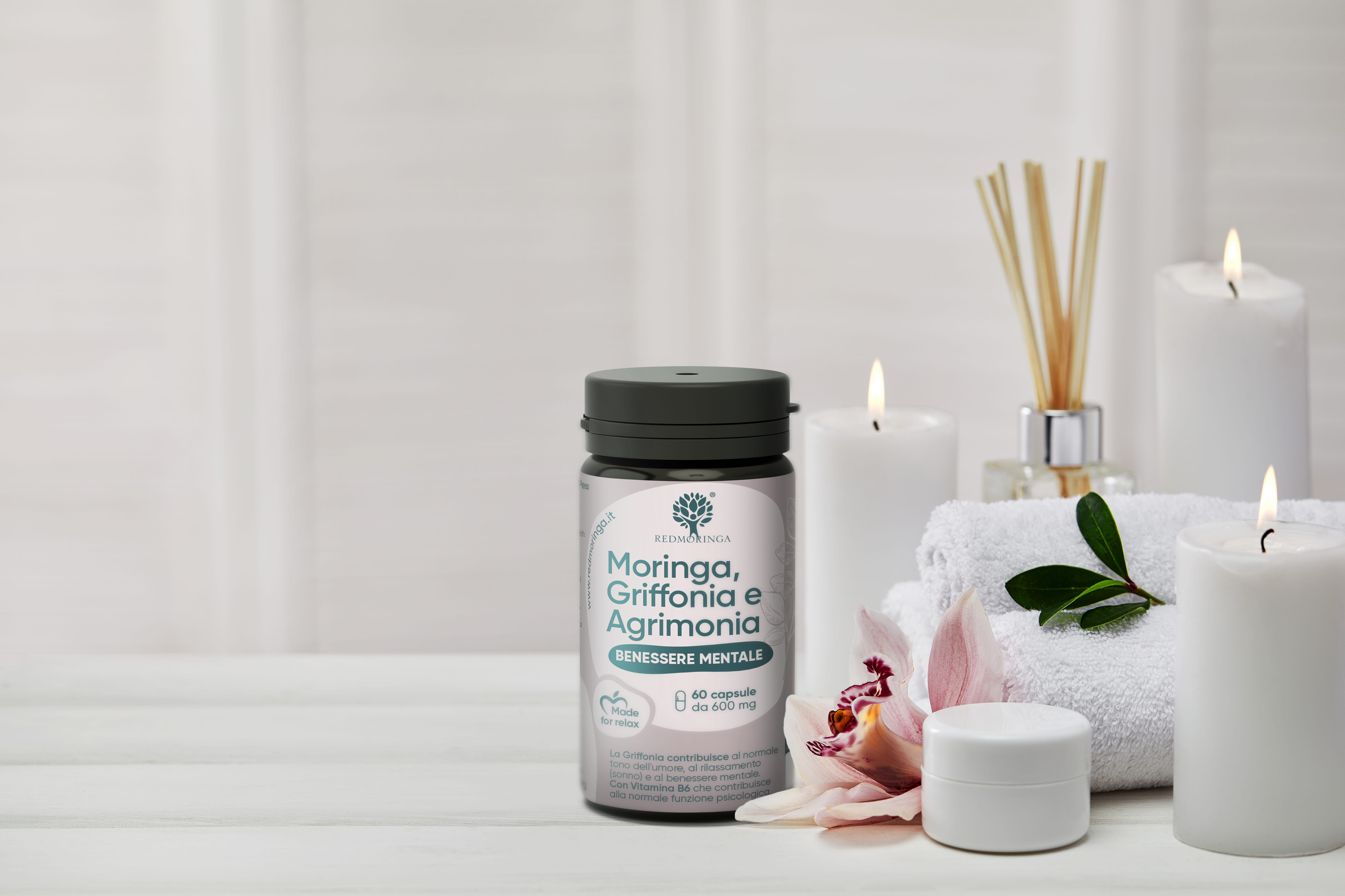 Integratore Benessere Mentale Moringa e Griffonia - 60 Capsule