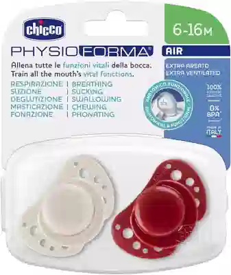 CHICCO SUCCHIETTI AIR ROSSO SILICONE 6-16 MESI 2 PEZZI