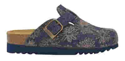 DAKOTA AD FLORAL PRINTED RECYCLED FELT CIABATTA WOMAN NAVY BLUE 38