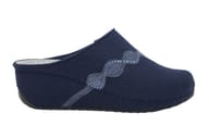 INVERNESS STRASS WEDGE WOOL+SUEDE PANTOFOLA WOMAN NAVY BLUE 37
