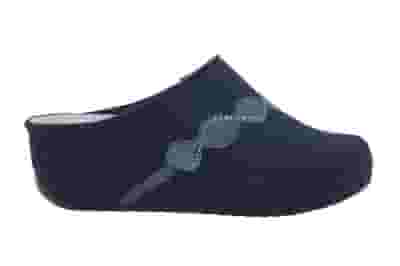 INVERNESS STRASS WEDGE WOOL+SUEDE PANTOFOLA WOMAN NAVY BLUE 40