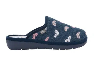 LAUREN EMBROIDERED FELT CIABATTA WOMAN NAVY BLUE/MULTI 36 LAUREN EMBROIDERED FELT CIABATTA WOMAN NAVY BLUE/MULTI 36