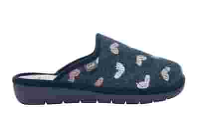 LAUREN EMBROIDERED FELT CIABATTA WOMAN NAVY BLUE/MULTI 38 LAUREN EMBROIDERED FELT CIABATTA WOMAN NAVY BLUE/MULTI 38