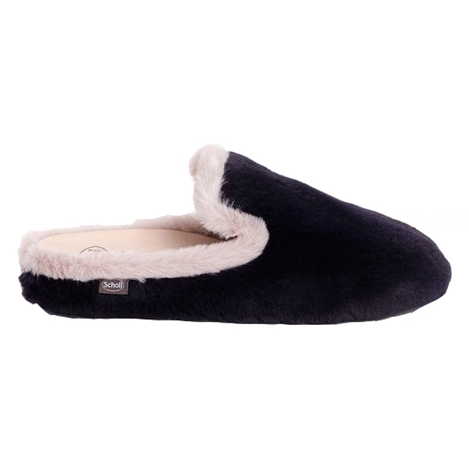Maddy Double Synthetic Fur Ciabatta Woman Navy Blue 37