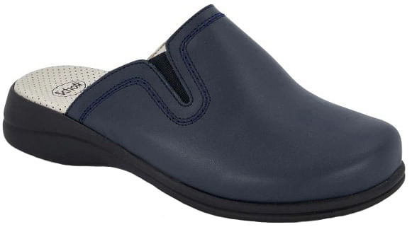 New Toffee Leather Ciabatta Woman Navy Blue 37