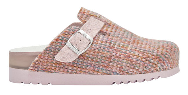 Poppy Knitted Textile Ciabatta Woman Pink/Multi 37