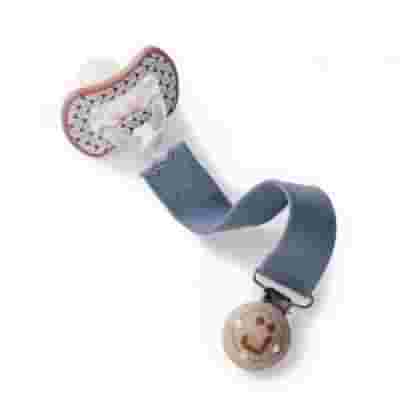 WOODEN CLIP CATENELLA CON CORDINO BLU