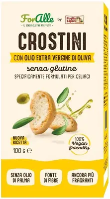 FORALLE CROSTINI CON OLIO EXTRAVERGINE D'OLIVA 100 G FORALLE CROSTINI CON OLIO EXTRAVERGINE D'OLIVA 100 G