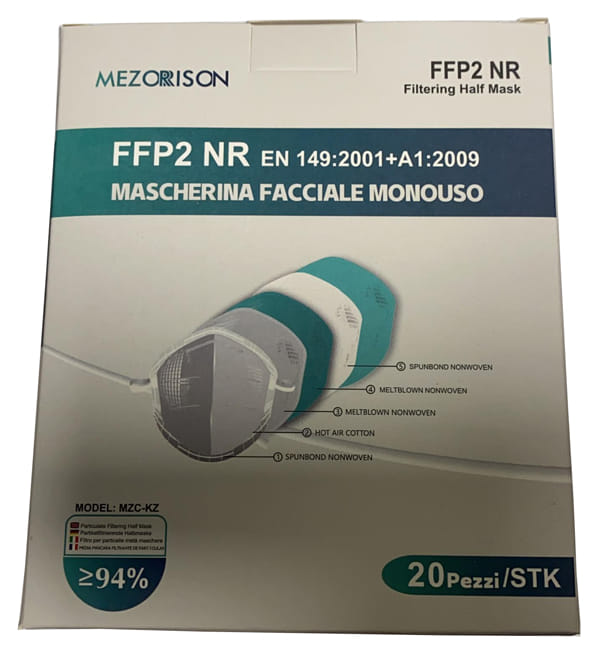 MEZORRISON FFP2 NR MASCHERINA FACCIALE MONOUSO 20 PEZZI