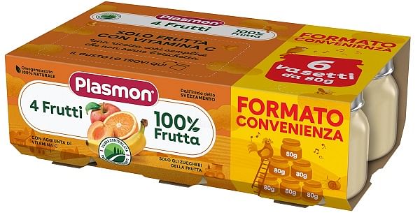 Plasmon Omogeneizzato 4 Frutti 6 X80 G