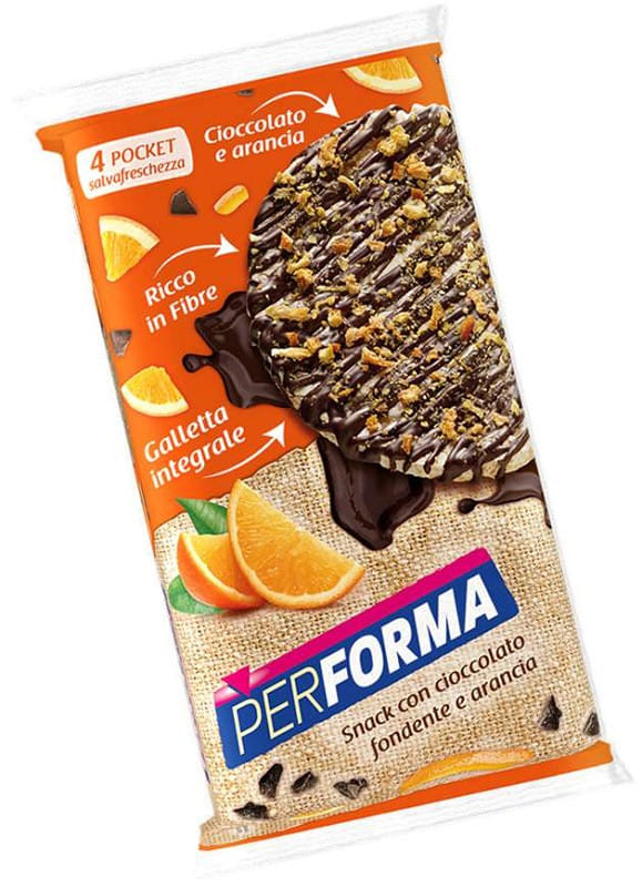 PERFORMA GALLETTE CIOCCOLATO FONDENTE E ARANCIA 4 POCKET