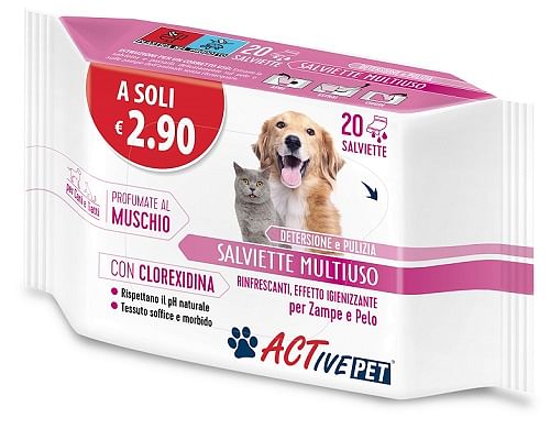 Active Pet Salviette Clx 20 Pezzi