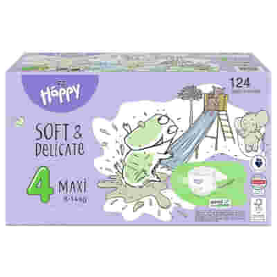 HAPPY PANNOLINI 8-14 KG MAXI TAGLIA 4 BOX COLORATI 124 PEZZI