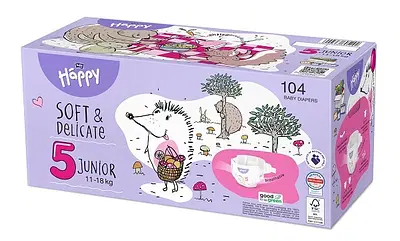 HAPPY PANNOLINI JUNIOR TAGLIA 5 BOX COLORATI 104 PEZZI HAPPY PANNOLINI JUNIOR TAGLIA 5 BOX COLORATI 104 PEZZI