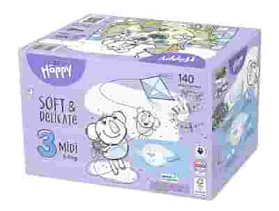 HAPPY PANNOLINI MIDI TAGLIA 3 BOX COLORATI 140 PEZZI