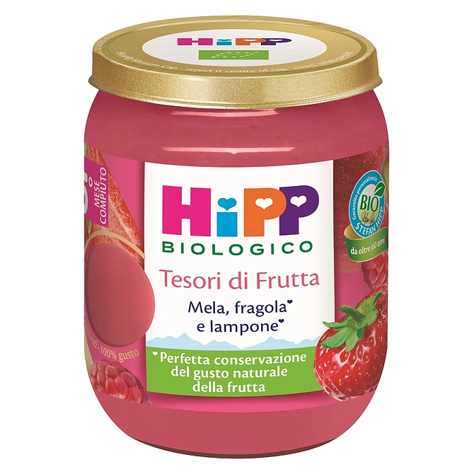 Hipp Tesori Frutta Mela Fragola Lampone 160 G