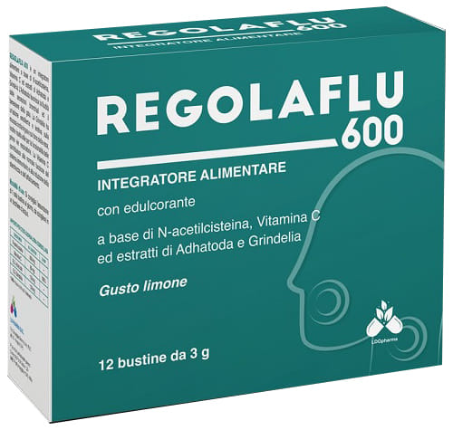REGOLAFLU 600 12 BUSTINE 3 G GUSTO LIMONE SENZA GLUTINE NATURALMENTE PRIVO DI LATTOSIO CON EDULCORANTE