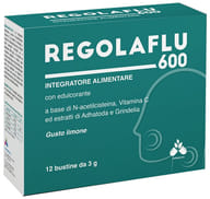 REGOLAFLU 600 12 BUSTINE 3 G GUSTO LIMONE SENZA GLUTINE NATURALMENTE PRIVO DI LATTOSIO CON EDULCORANTE